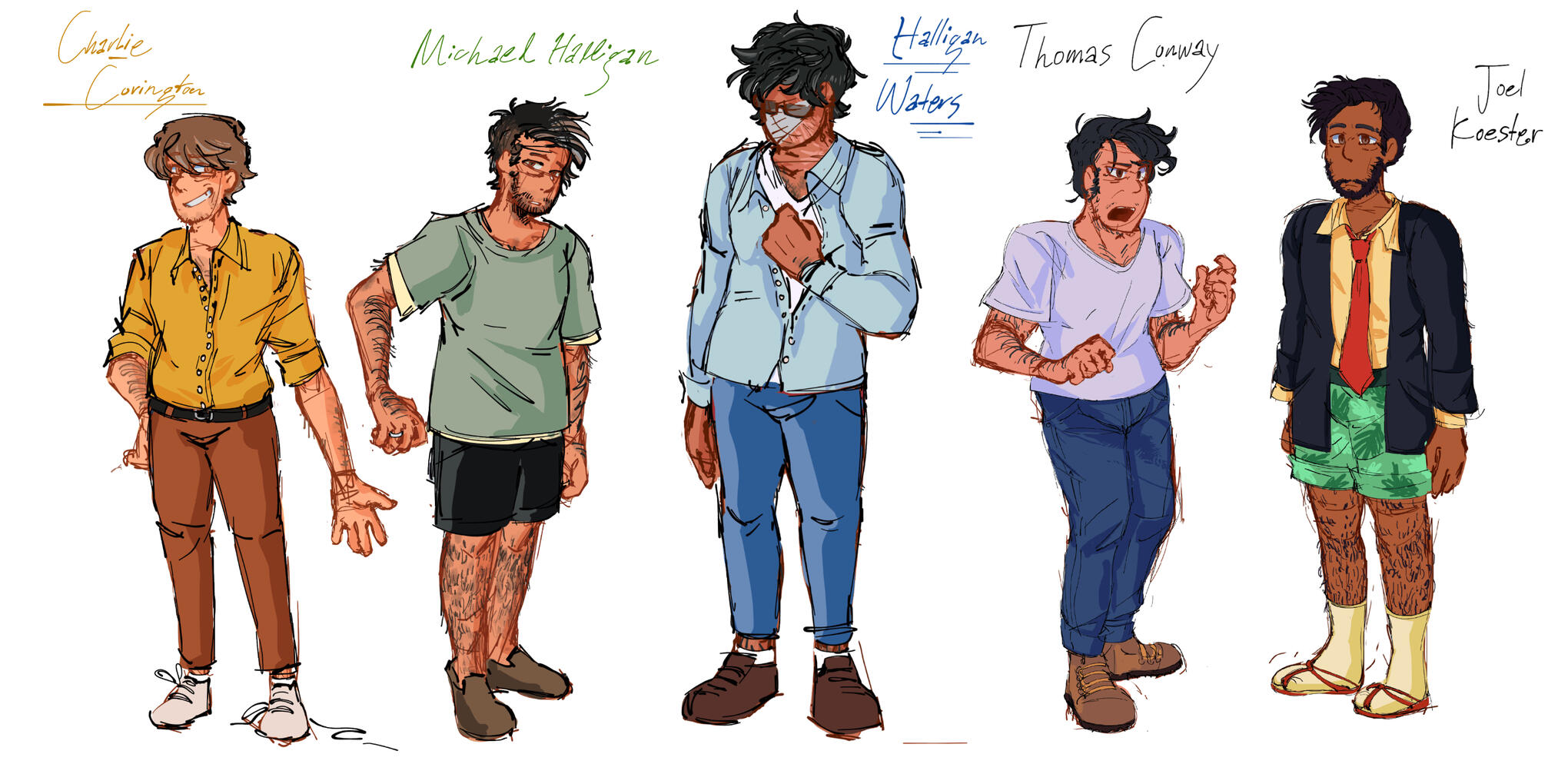 Original characters sheet, [Men], Digital, Program: Ibispaint - 2024