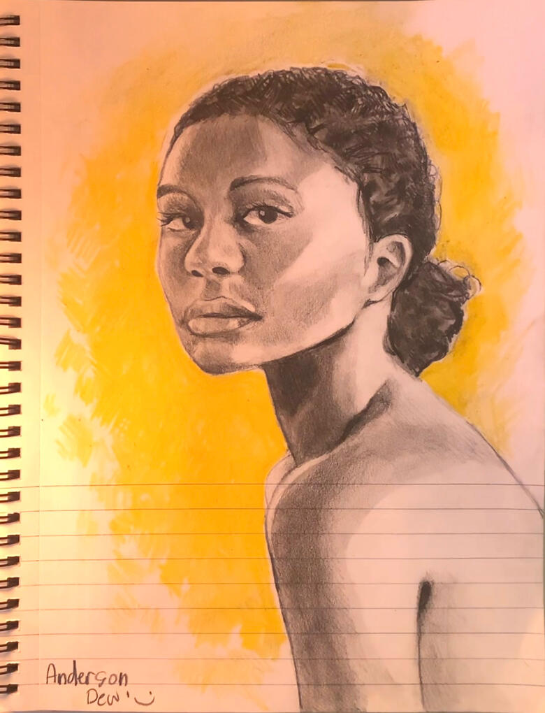 Graphite, Charcoal powder, and Crayon portrait - 2021