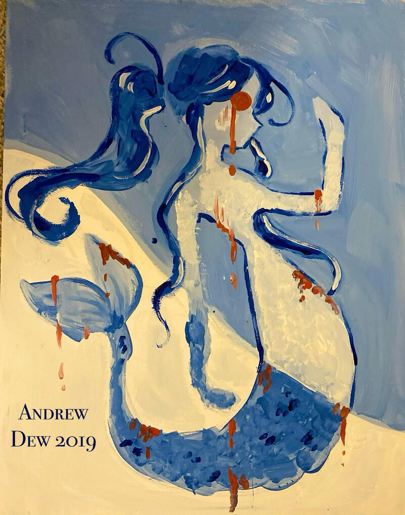 Acrylic Mermaid Painting, Included for compositional work - 2019