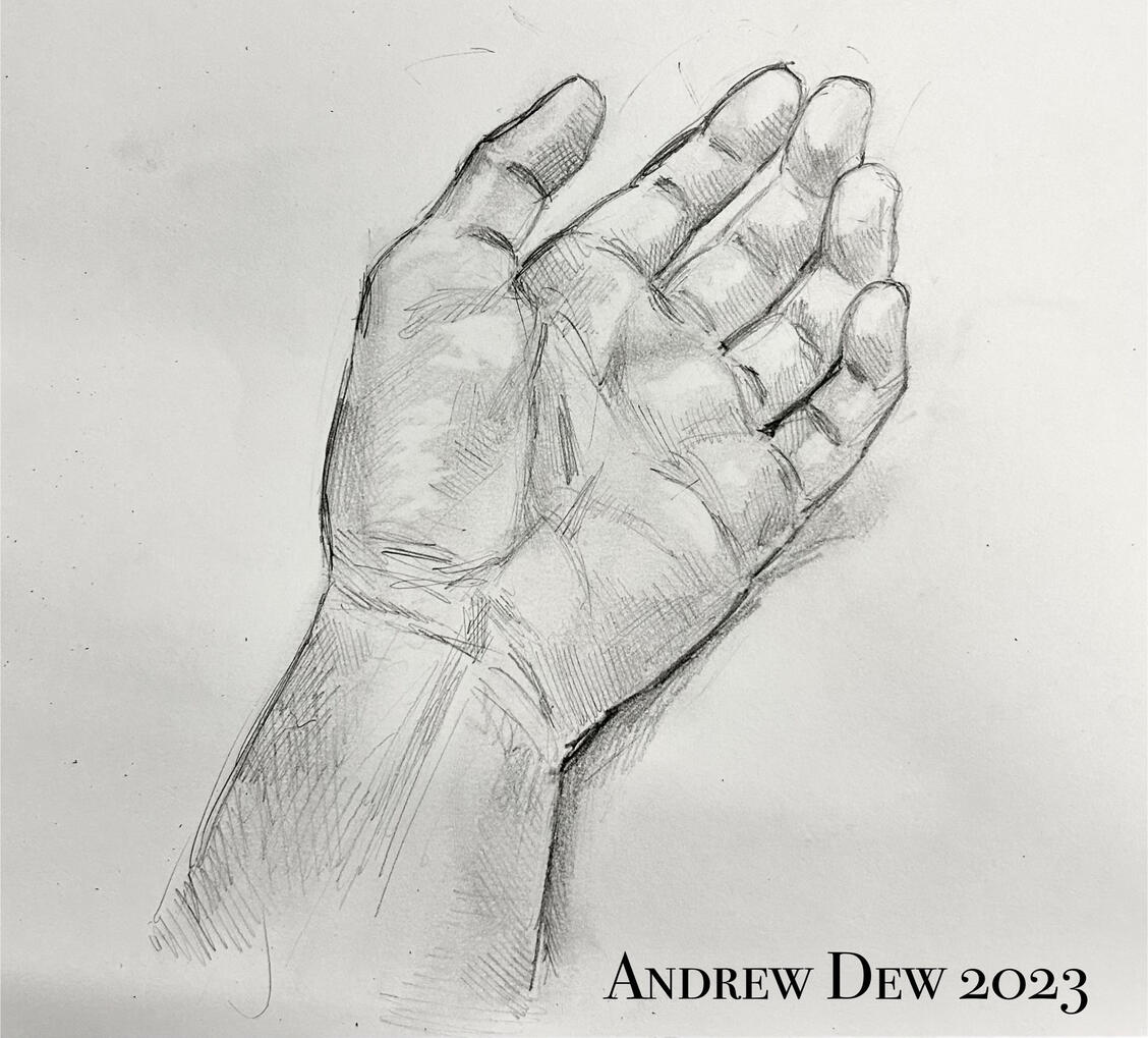 Graphite Hand Sketch #2 (Left hand) - 2023