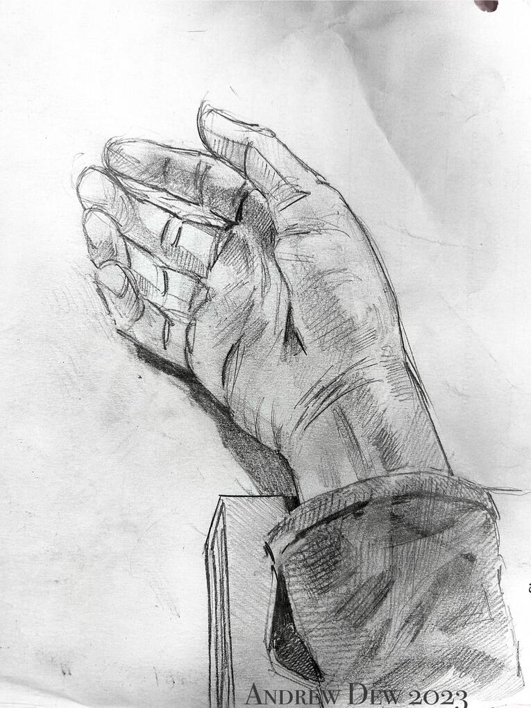 Graphite Hand Sketch #1 (Right hand) - 2023