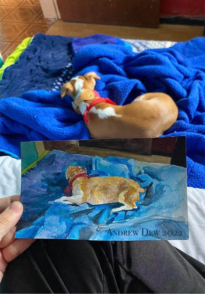 Watercolor painting of dog - 2022